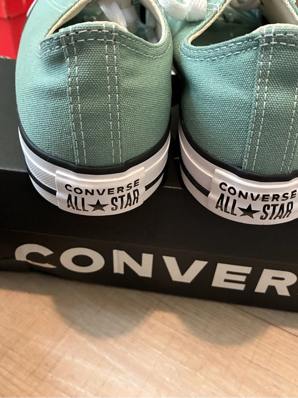 Converse Mint Green Canvas Low-Top Sneakers with White Laces - Picture 3 of 7